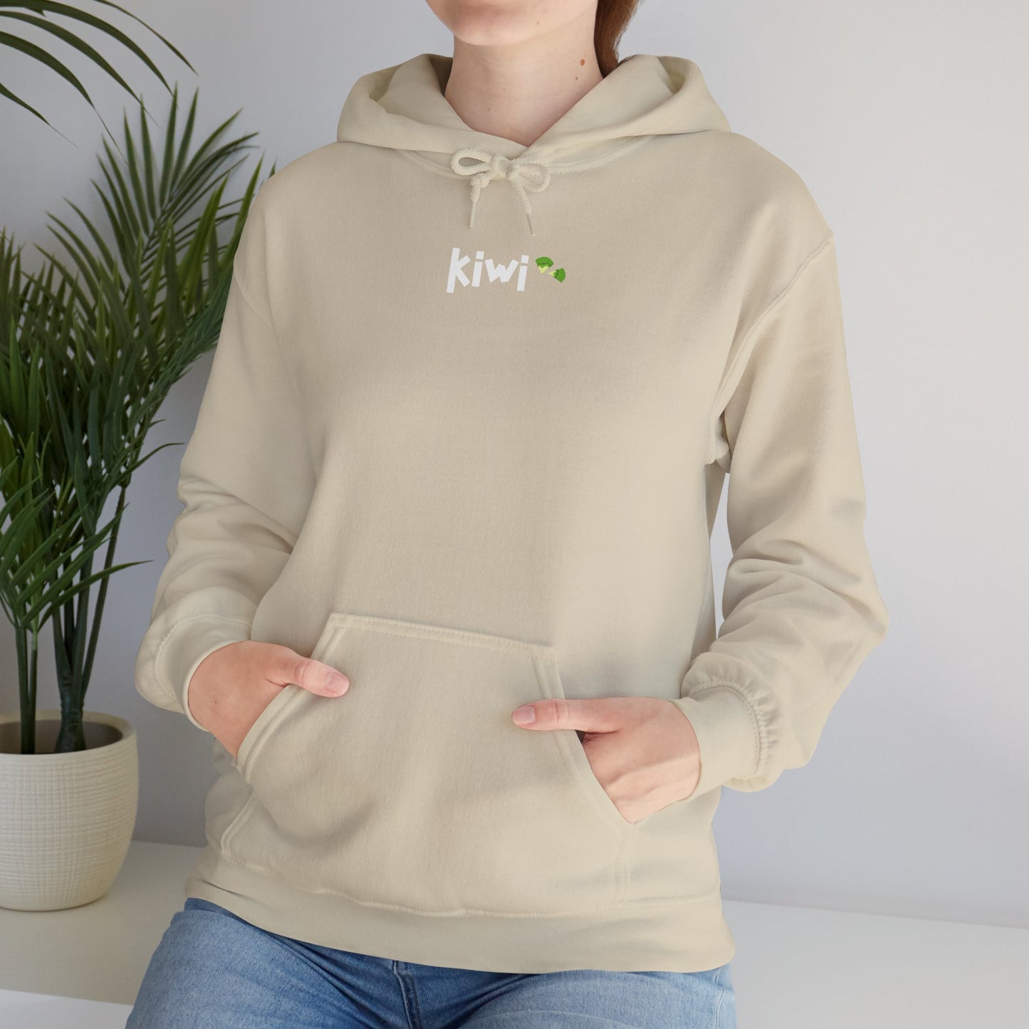 Kiwi Love Hooded Sweatshirt, Cozy Unisex Hoodie, Perfect for Gifts, Casual Wear, Spring Fashion, Comfortable Layering