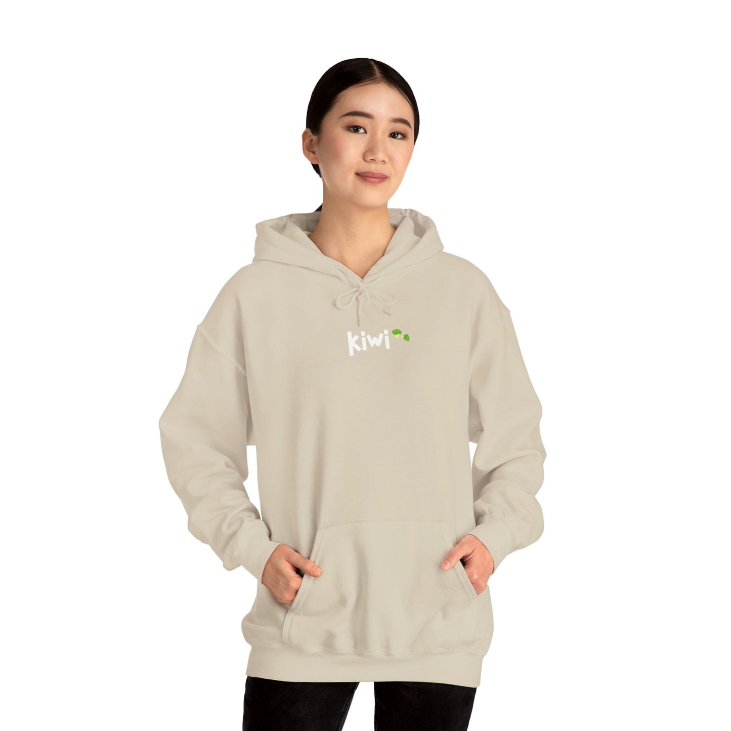 Kiwi Love Hooded Sweatshirt, Cozy Unisex Hoodie, Perfect for Gifts, Casual Wear, Spring Fashion, Comfortable Layering